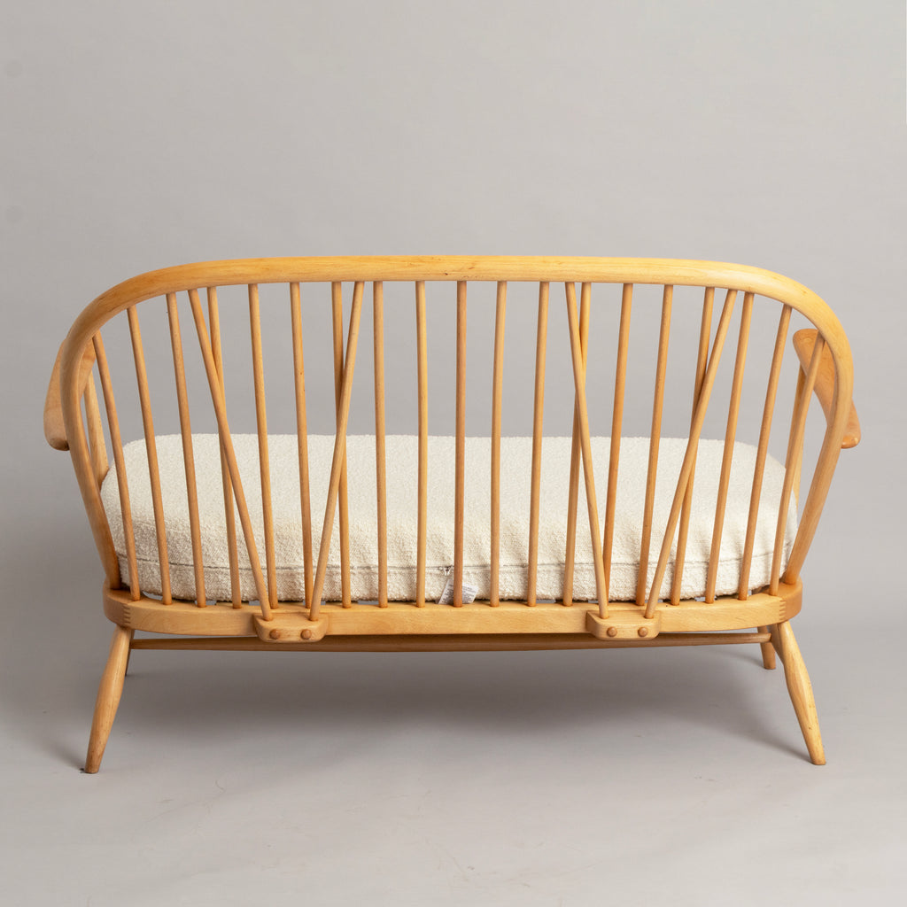 Midcentury Model 204 Beech Sofa with Newly Upholstered Bouclé Seat by Ercol c.1965