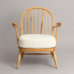 Model 204 Lounge Suite, Sofa & Two Armchairs, in Beech by Ercol c.1965, Newly Reupholstered in Bouclé