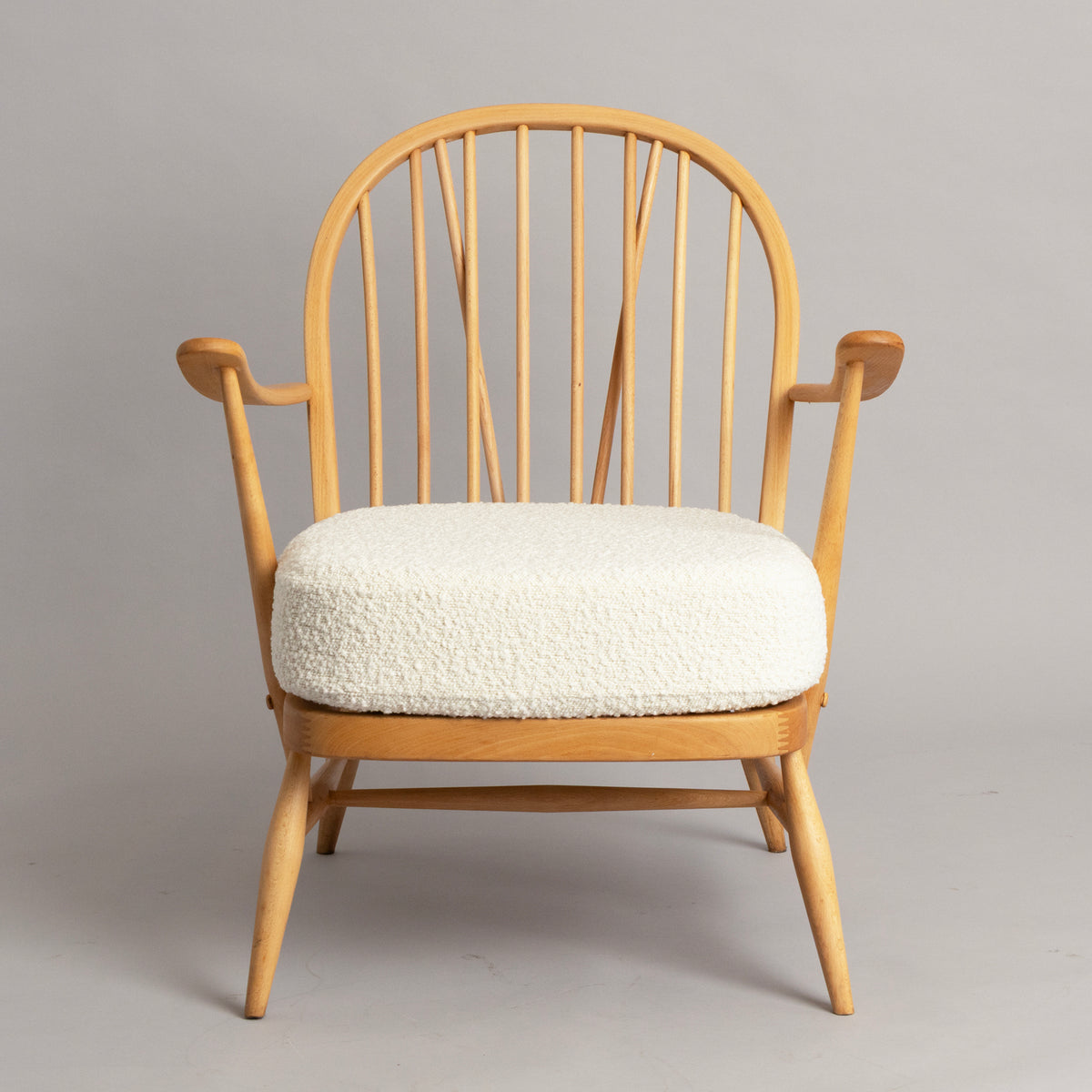 Model 204 Lounge Suite, Sofa & Two Armchairs, in Beech by Ercol c.1965, Newly Reupholstered in Bouclé