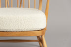 Pair of Midcentury Model 204 Beech Armchairs by Ercol c.1965, Newly Reupholstered in Bouclé