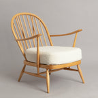 Model 204 Lounge Suite, Sofa & Two Armchairs, in Beech by Ercol c.1965, Newly Reupholstered in Bouclé