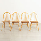 Set of 4 Model 400 Windsor Hoop-Backed Chairs in Elm & Beech by Ercol c.1965