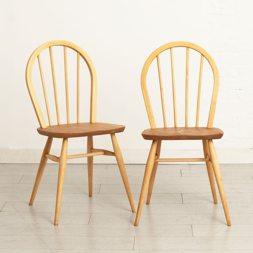 Set of 4 Model 400 Windsor Hoop-Backed Chairs in Elm & Beech by Ercol c.1965
