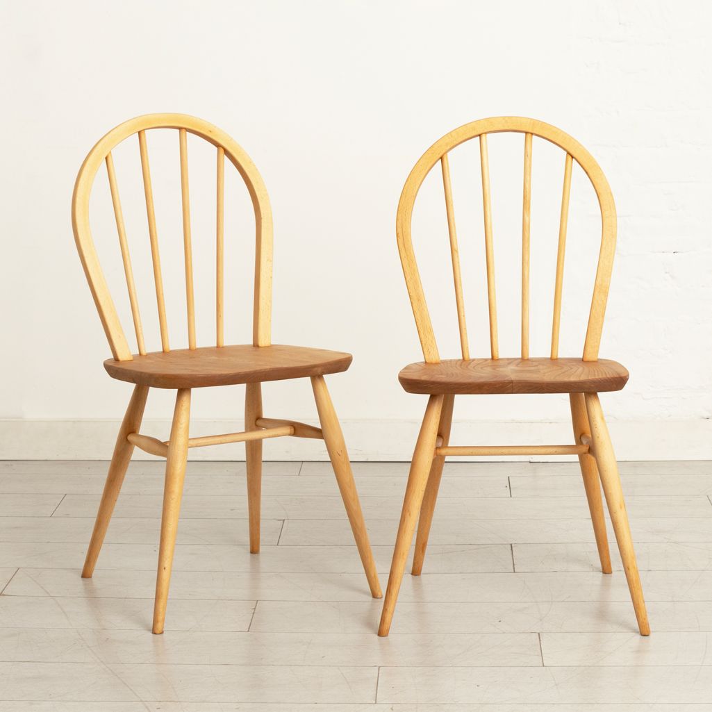 Set of 4 Model 400 Windsor Hoop-Backed Chairs in Elm & Beech by Ercol c.1965