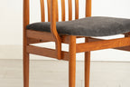 Set of 6 Midcentury Danish Teak Dining Chairs c.1965, Newly Reupholstered in Slate Grey Fabric
