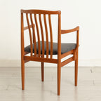Set of 6 Midcentury Danish Teak Dining Chairs c.1965, Newly Reupholstered in Slate Grey Fabric