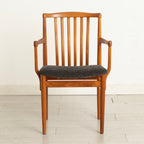 Set of 6 Midcentury Danish Teak Dining Chairs c.1965, Newly Reupholstered in Slate Grey Fabric