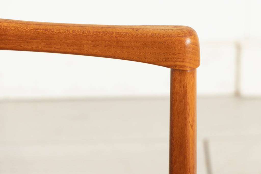 Set of 6 Midcentury Danish Teak Dining Chairs c.1965, Newly Reupholstered in Slate Grey Fabric