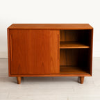 Small Midcentury Danish Sideboard in Teak with Sliding Doors c.1965