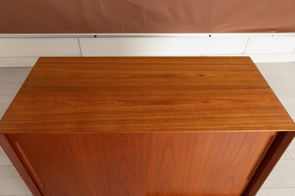 Small Midcentury Danish Sideboard in Teak with Sliding Doors c.1965