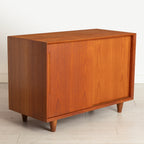 Small Midcentury Danish Sideboard in Teak with Sliding Doors c.1965