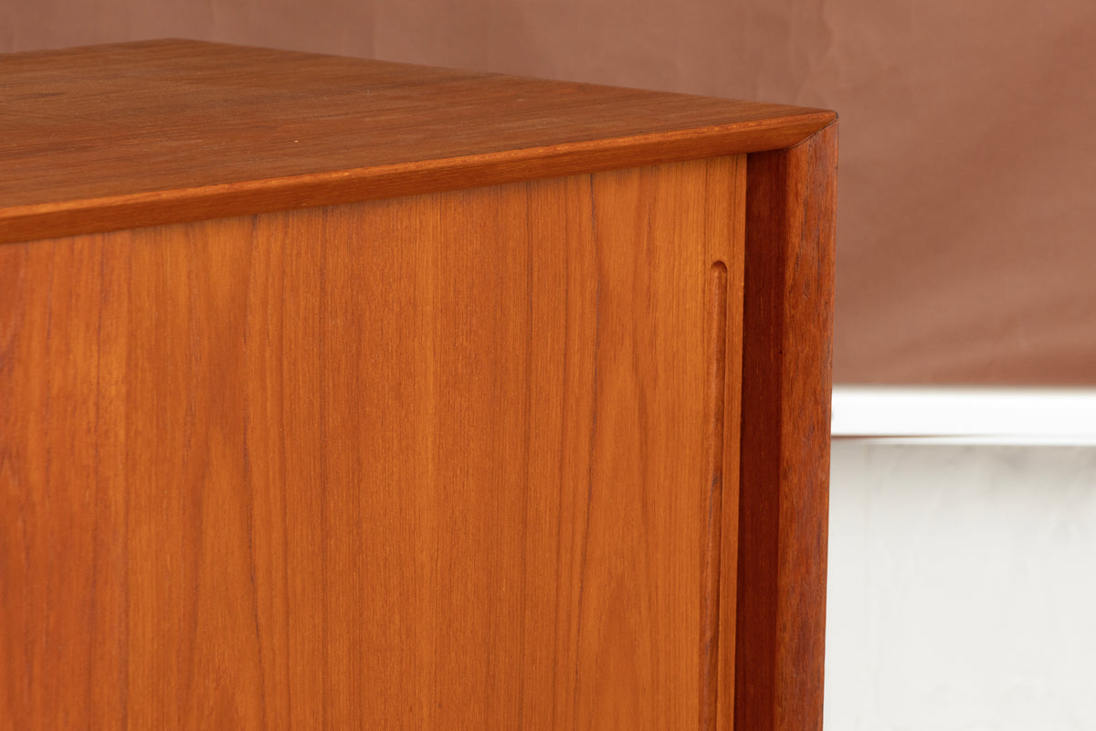 Small Midcentury Danish Sideboard in Teak with Sliding Doors c.1965