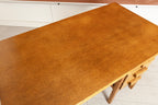 Vintage Midcentury Oak Kneehole Desk with 3 Drawers c.1960s