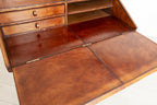 Vintage Campaign Writing Desk in Patinated Cognac Leather & Brass