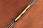 Vintage Campaign Writing Desk in Patinated Cognac Leather & Brass