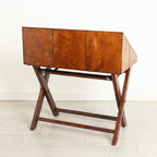 Vintage Campaign Writing Desk in Patinated Cognac Leather & Brass